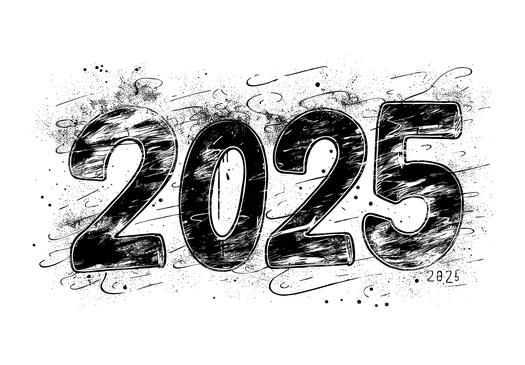 Mit schwarzer Tinte steht auf dem Bild 2025, Bild von Freepik