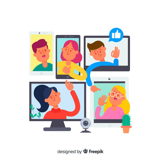 Videokonferenz, Bild: <a href='https://de.freepik.com/vektoren/geschaeft'>Geschäft Vektor erstellt von pikisuperstar - de.freepik.com</a>