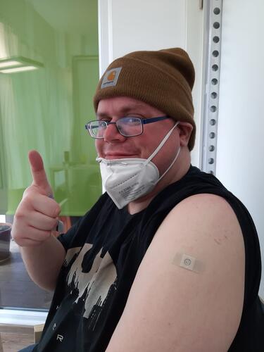 Dave Darko nach der Impfung, Foto. Privat