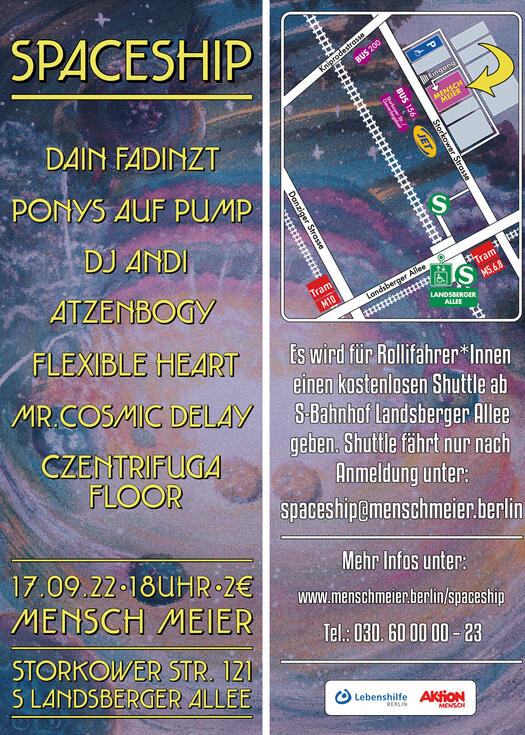 Flyer Spaceship-Party, 19. September 2022
