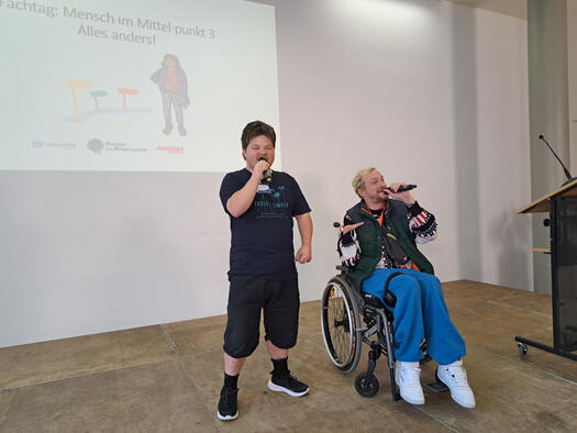 Graf Fidi und Toni beim Auftritt auf dem Fachtag, Foto: Marie