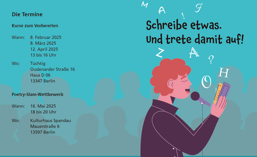 Poetry-Slam, Gestaltung Irina Hochstein