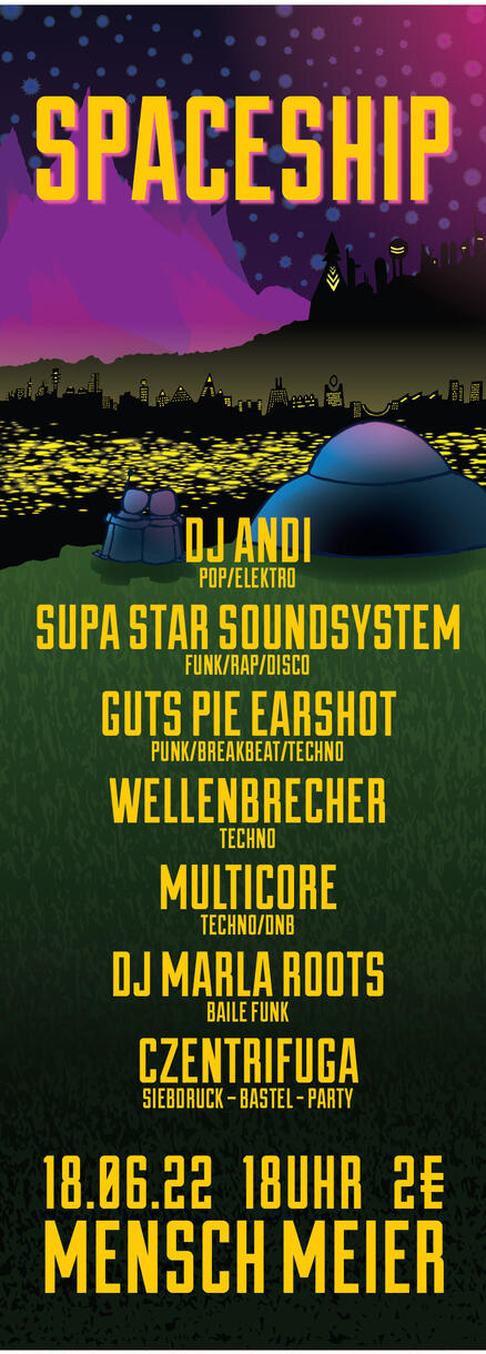 Spaceship Party, Flyer vorne