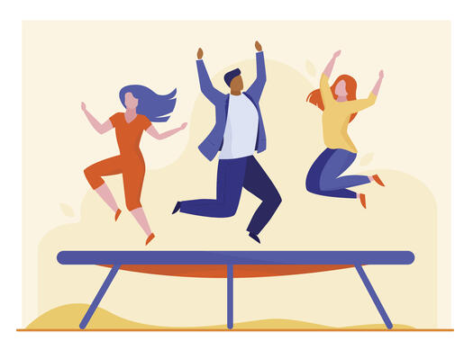 Menschen auf Trampolin, Bild: pch.vector auf Freepi