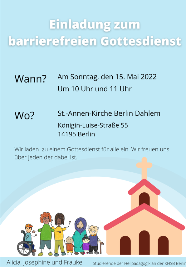 Plakat: Barrierefreier Gottesdienst