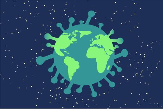 Welt ´-Kugel in Corona-Virus. Bild Miroslava Crienova auf Pixabay