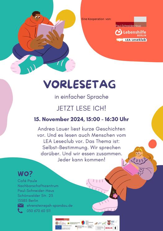 Flyer der Lesung im Café Paule