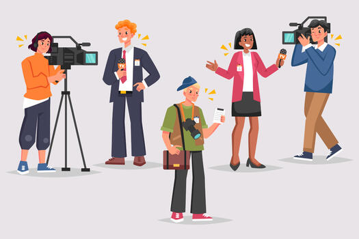 Reporter, das Bild ist von: <a href='https://de.freepik.com/vektoren/menschen'>Menschen Vektor erstellt von pikisuperstar - de.freepik.com</a>