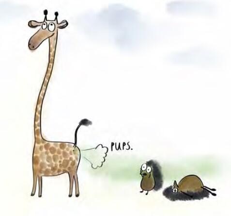 Eine pupsende Giraffe.