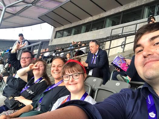 Die Reporter im Olympiastadion