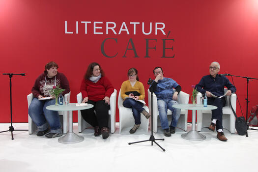 Auf der Leipziger Buchmesse, Foto von Volker Wortmann