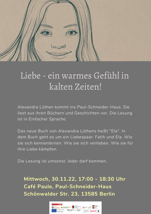 Lesung in Einfacher Sprache am 30. November 2022 im Café Paule.