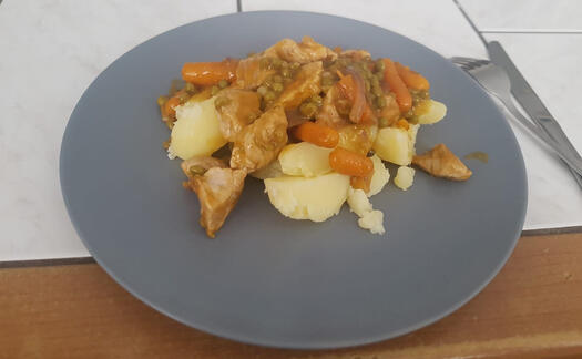 Kartoffeln, Gemüse und Fleisch