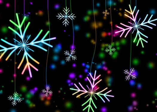 Bunte Schneeflocken, Bild von Rachel Burkum auf Pixabay