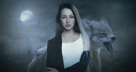 Wolf und Frau, Foto: Enrique Meseguer auf Pixabay