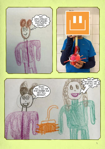 Es können wirklich tolle Sachen aus Plastik gebastelt werden.