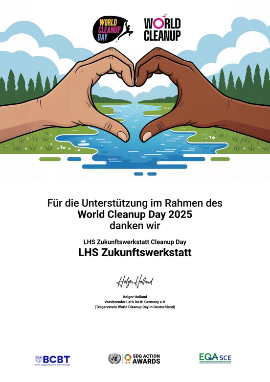 Urkunde World Clean Up Day 2025
